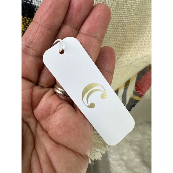 Charming Charlie Colorblock Plaid Fringed Scarf - Picture 4 of 7